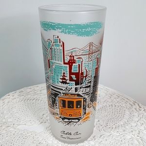 Vintage Blakley Highball Drinking Glass San Francisco California Frosted 6.5"